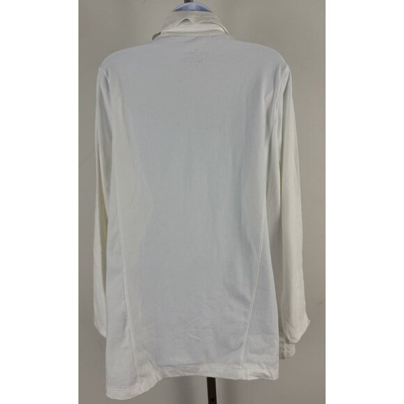 NEON BUDDHA White Cotton Blend Button Front Long Sleeve Top/Shacket Sz L - Picture 6 of 9